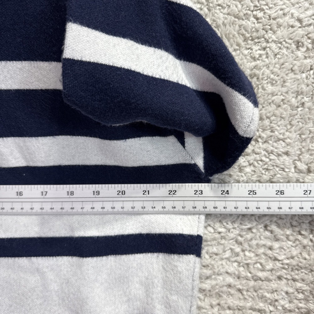 Anthropologie Maeve Women's Sweater M Striped Knit Pullover Navy White Soft Cozy - Picture 9 of 10